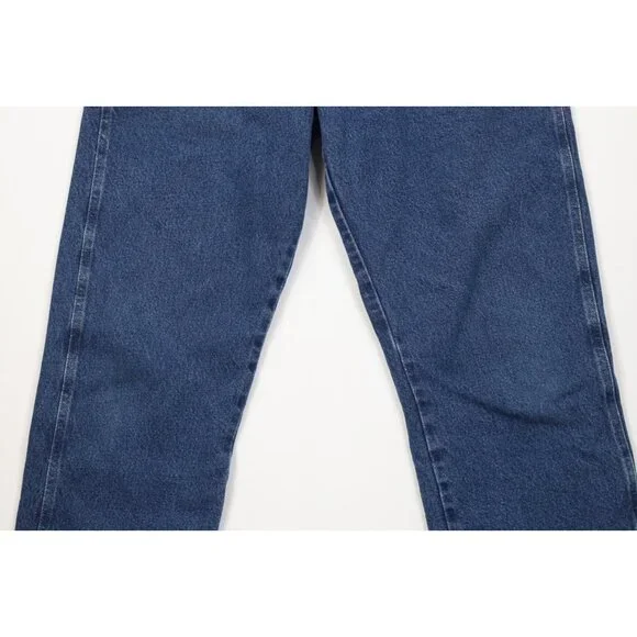Vintage Cabelas Mens 36x32 Faded Fleece Lined Wide Leg Denim Jeans Blue Cotton